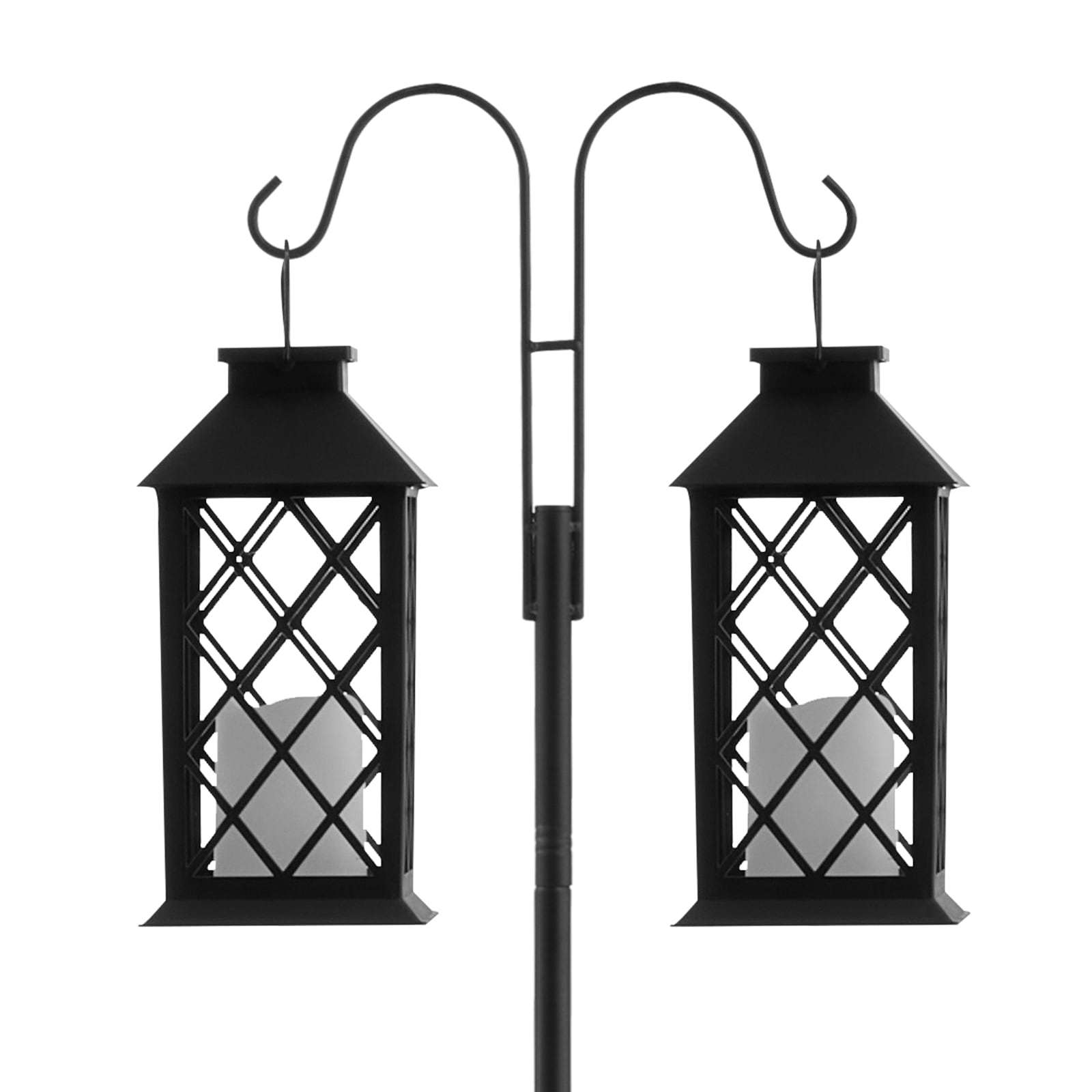 Double Shepherds Hook 8 Pack 92 Inch Heavy Duty Bird Feeder Pole_voghion.com